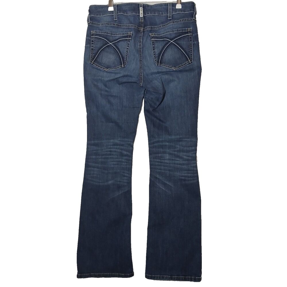 Ariat REAL Denim Jeans Women 30R Blue Bootcut Western Embroidered Stitch #1090